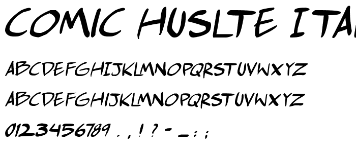 comic huslte Italic font